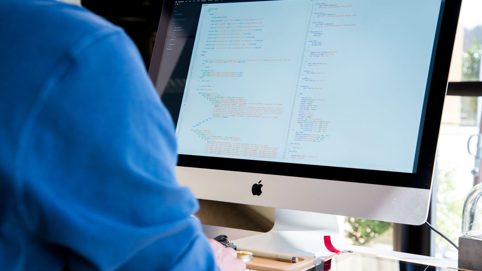Reviewing code on a computer screen