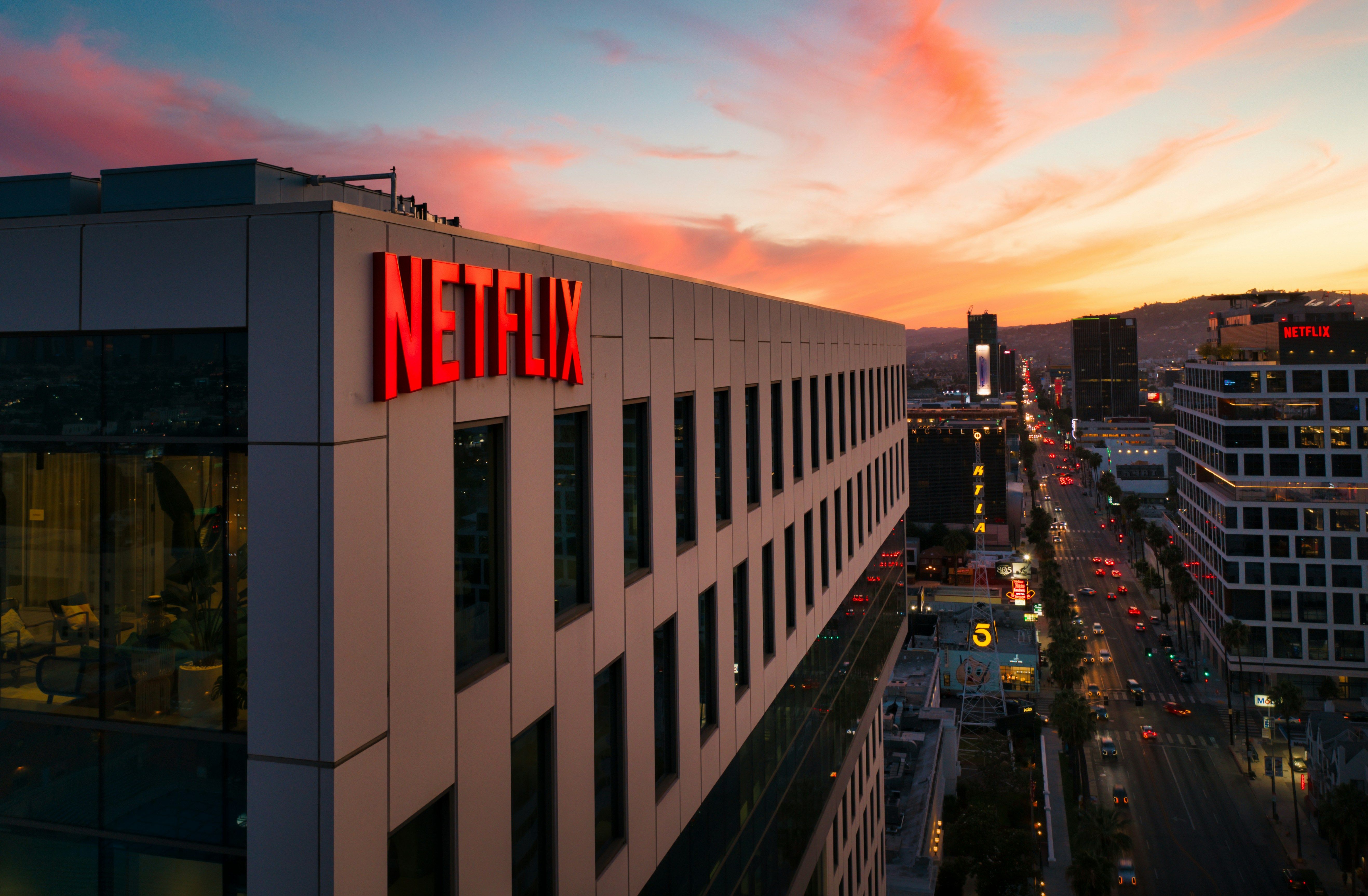 Main Image: Netflix building in LA, California