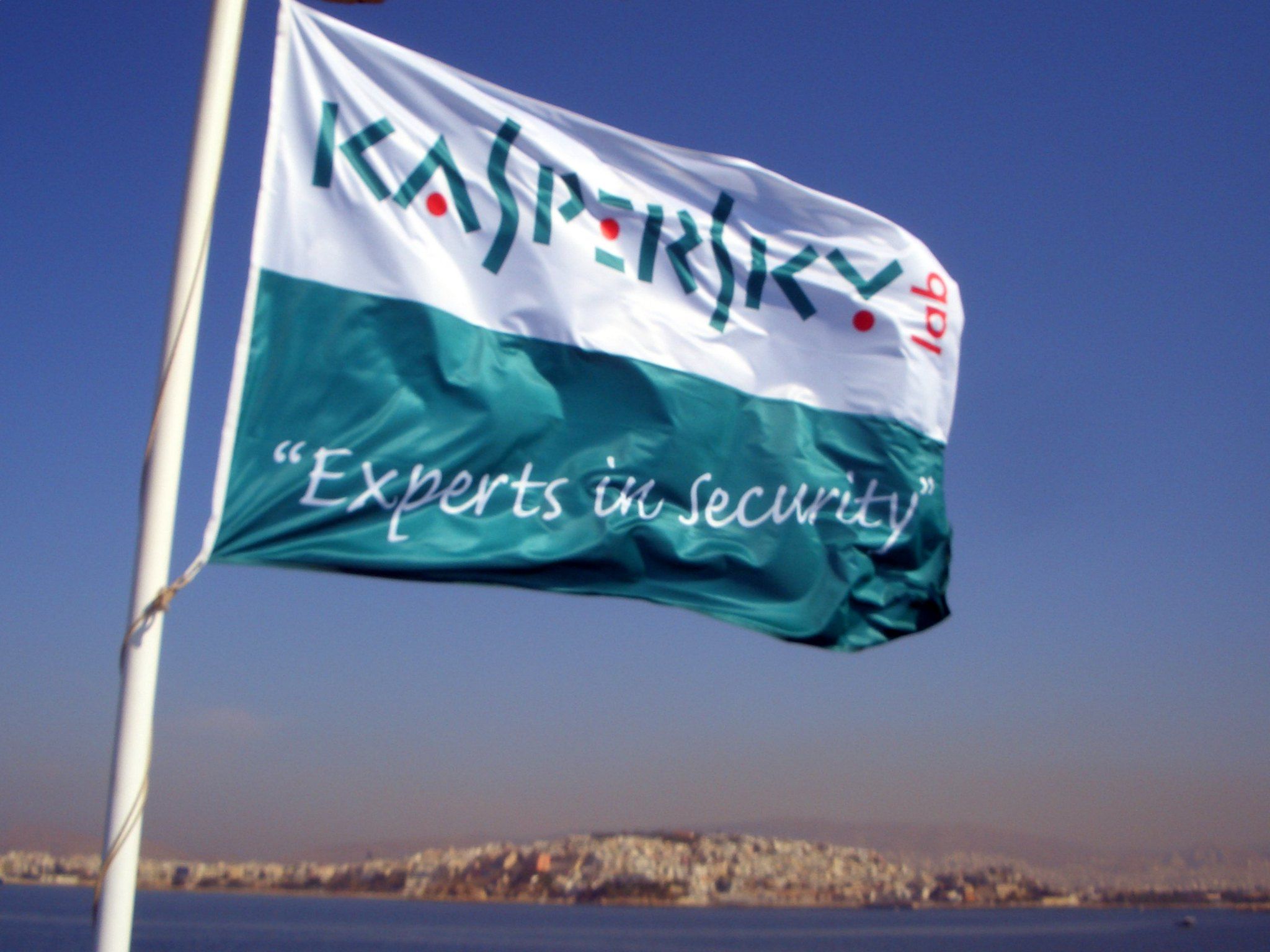 An erect Kaspersky flag