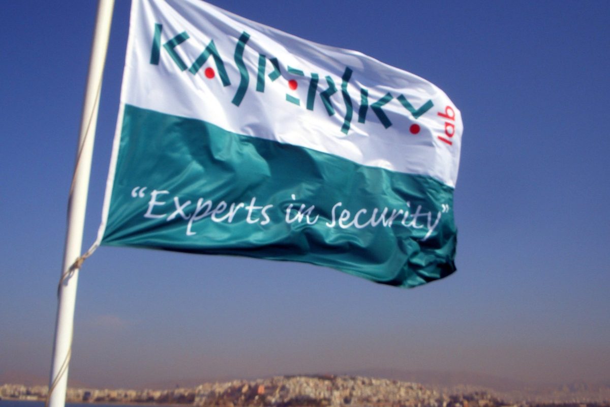 An erect Kaspersky flag