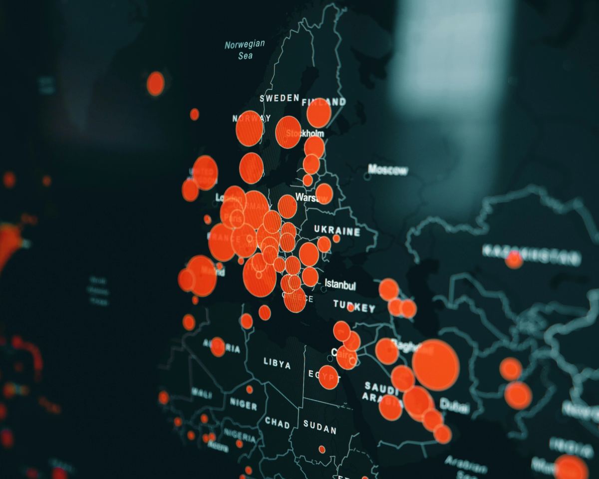 Data visualization using dots to represent density