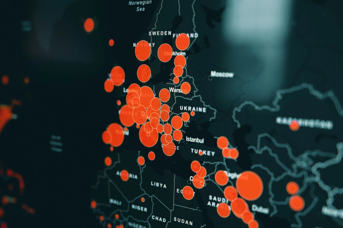 Data visualization using dots to represent density