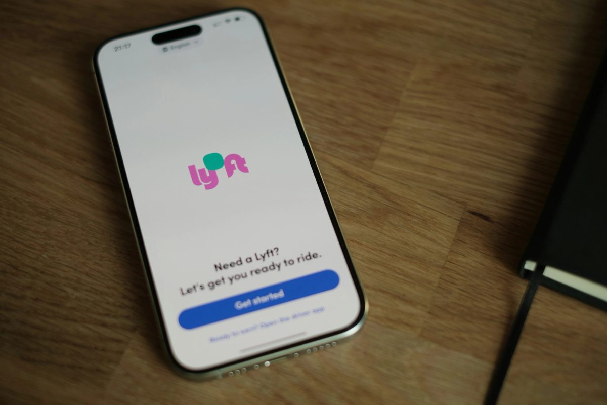 Lyft app opened on a phone