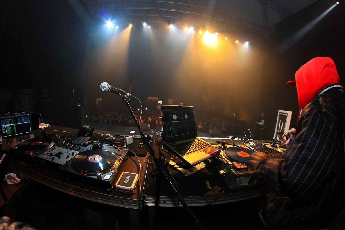 Image of a concert shot from the DJ desk.