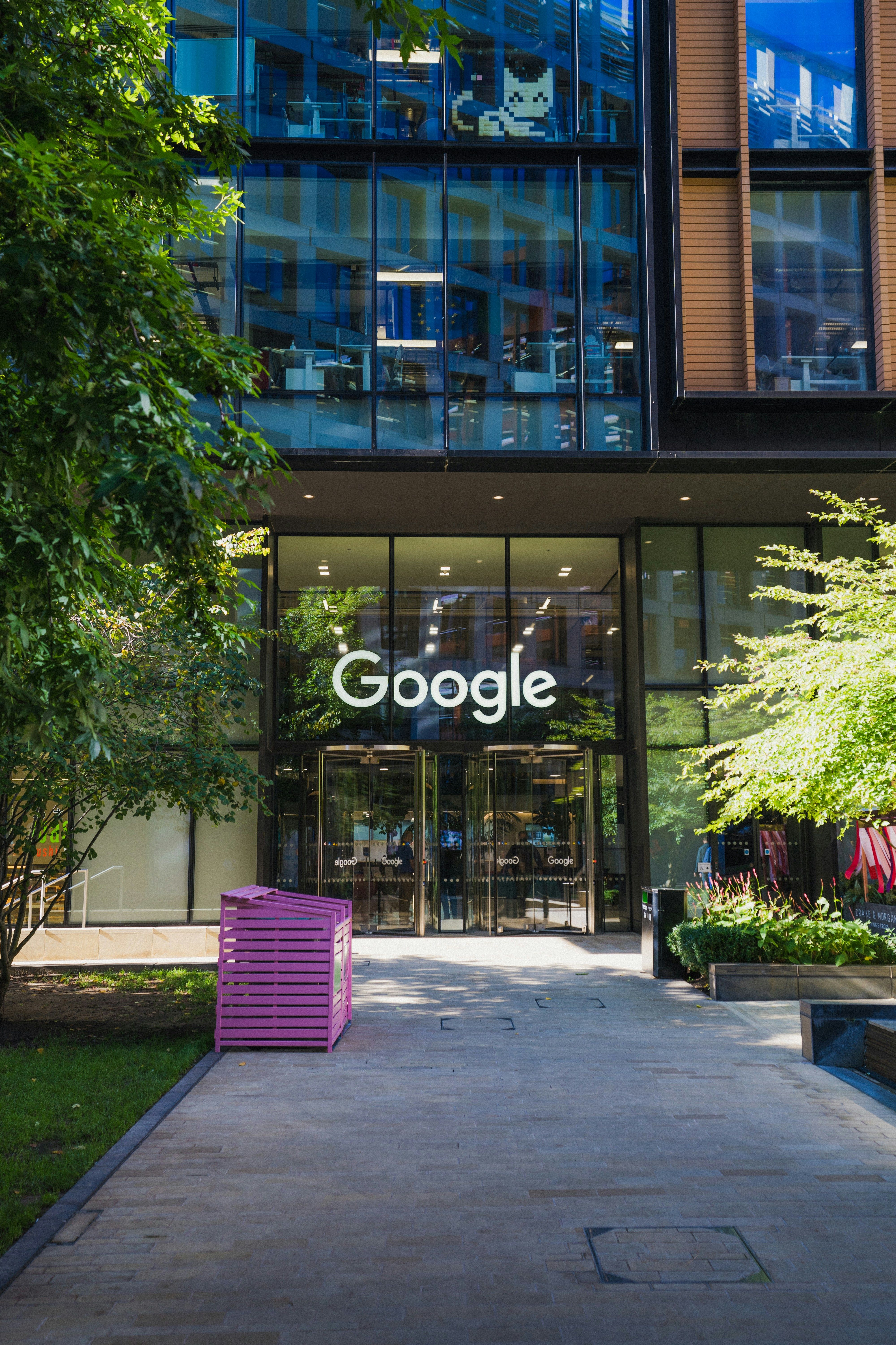 'Google' written on a building.