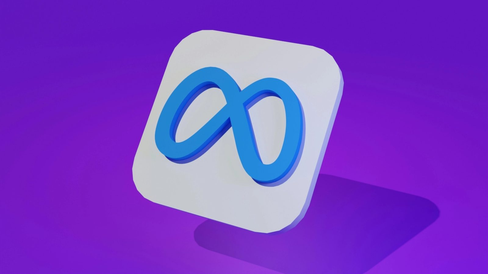 Meta logo on a purple backdrop