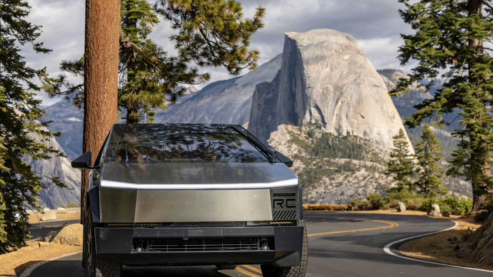 Main image of post. Picture of Tesla Cybertruck on the road