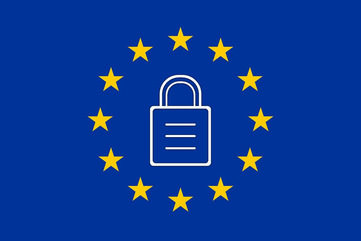 An EU flag commonly displayed by websites to show compliance