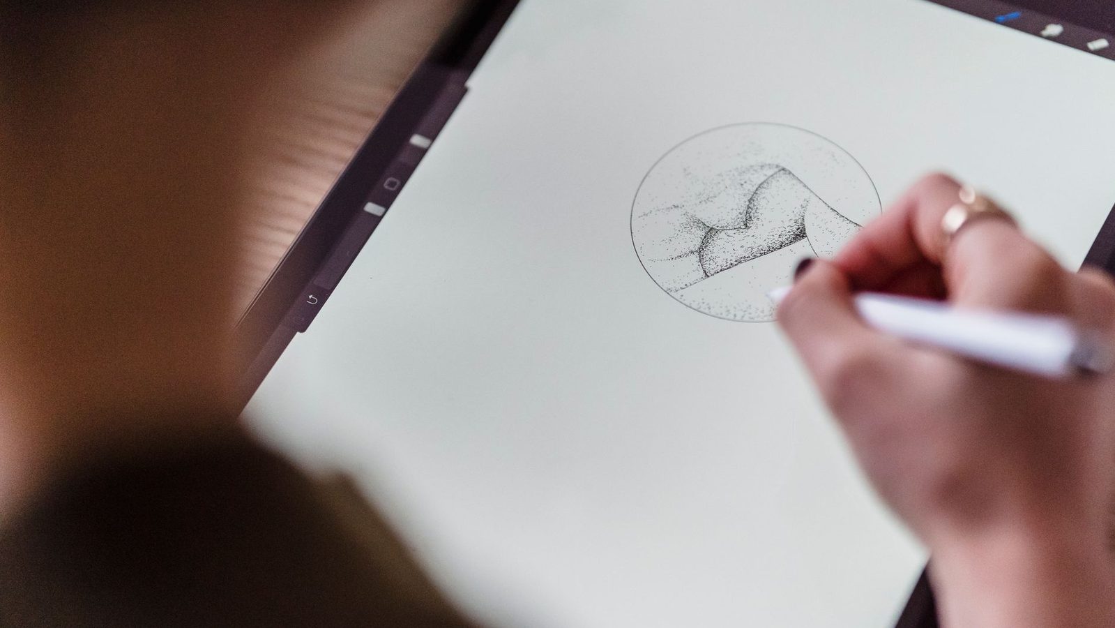 Creating digital art on a tablet