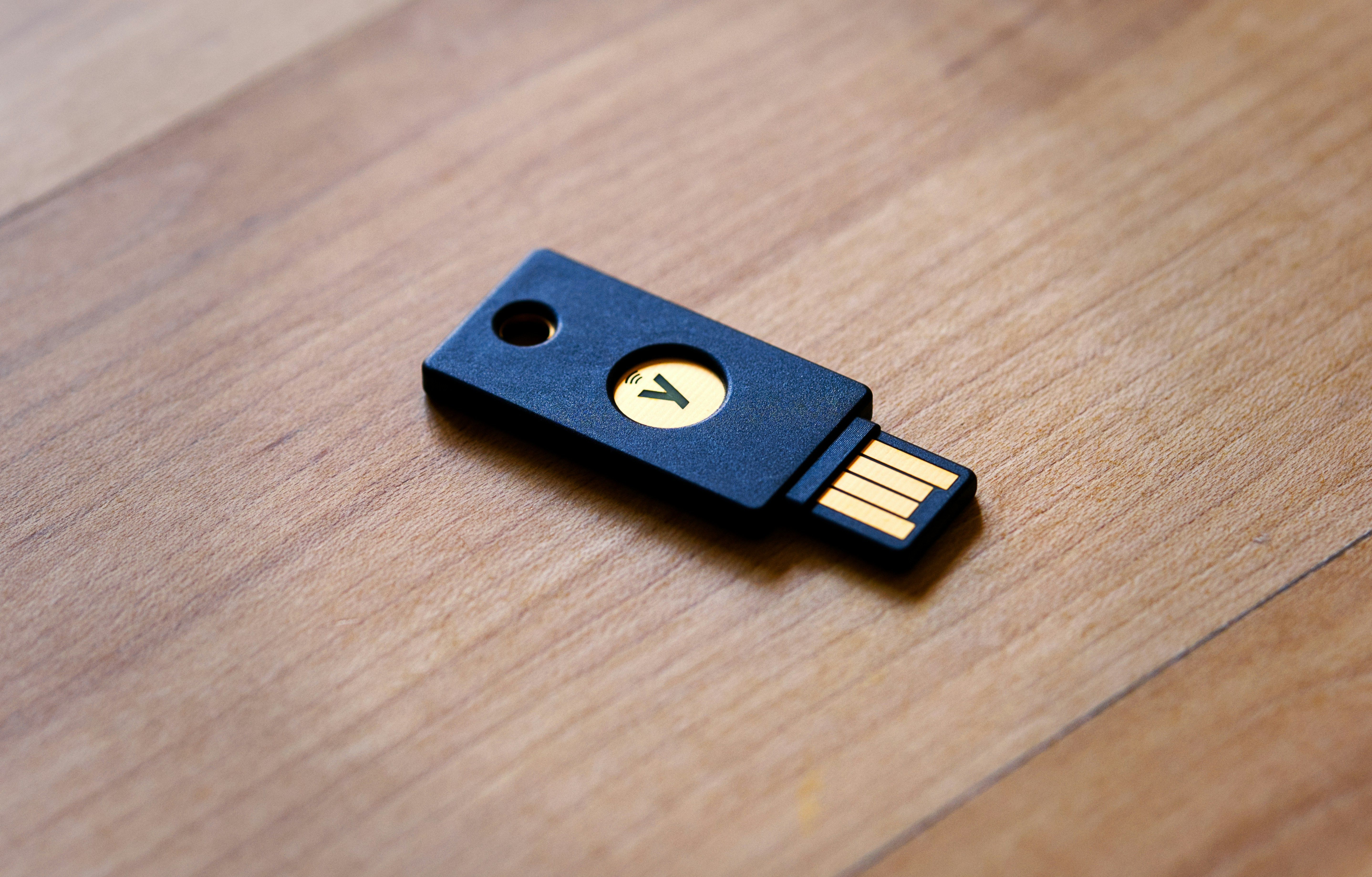 A wooden USB stick to indicate personal data storage