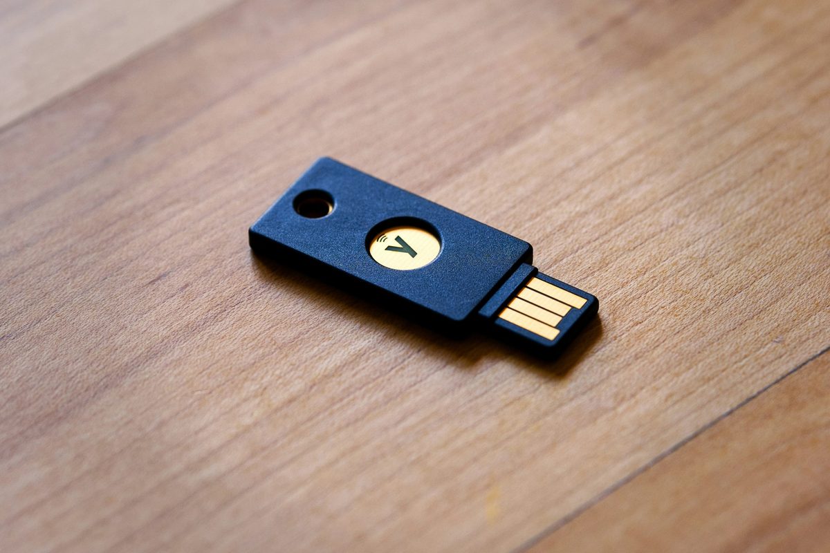 A wooden USB stick to indicate personal data storage
