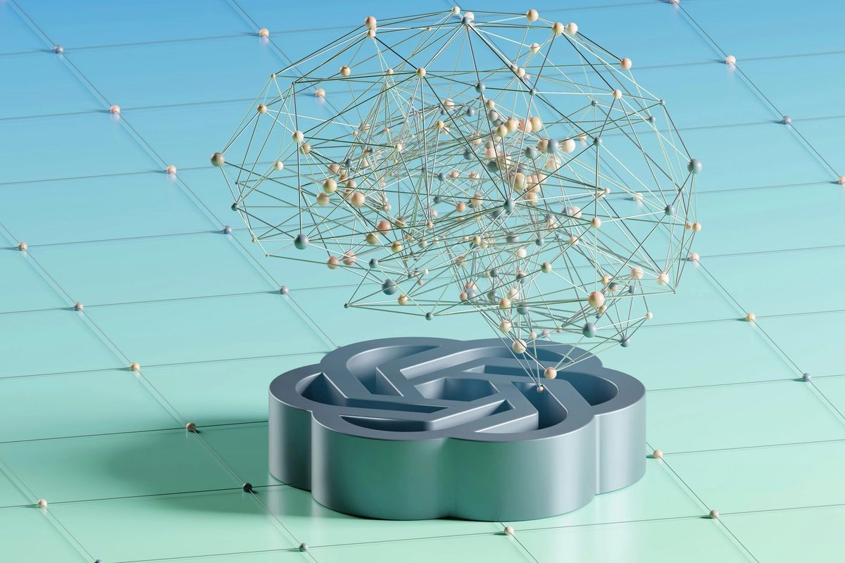 A computer generated image of ChatGPT logo