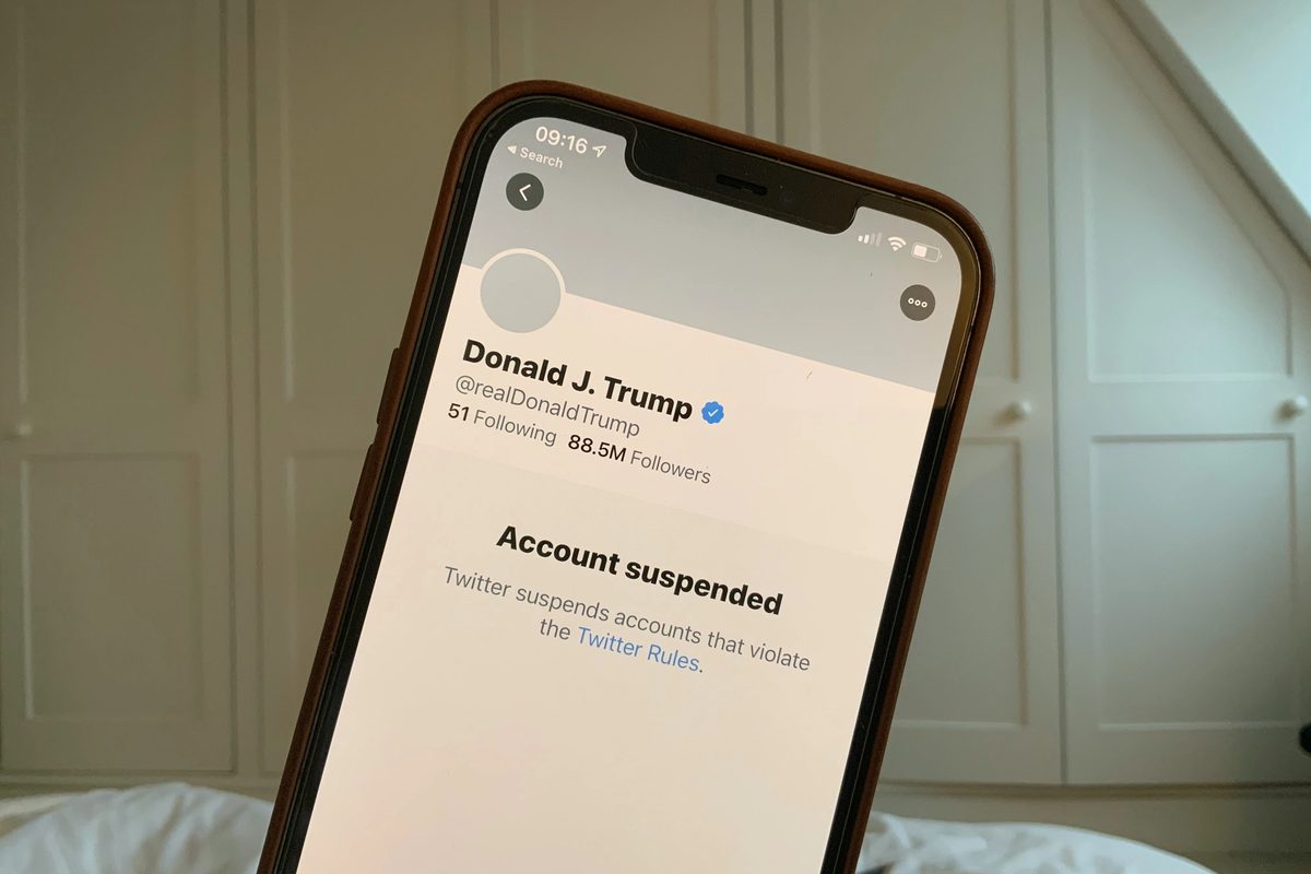 Photo of Donald Trump's X account suspended