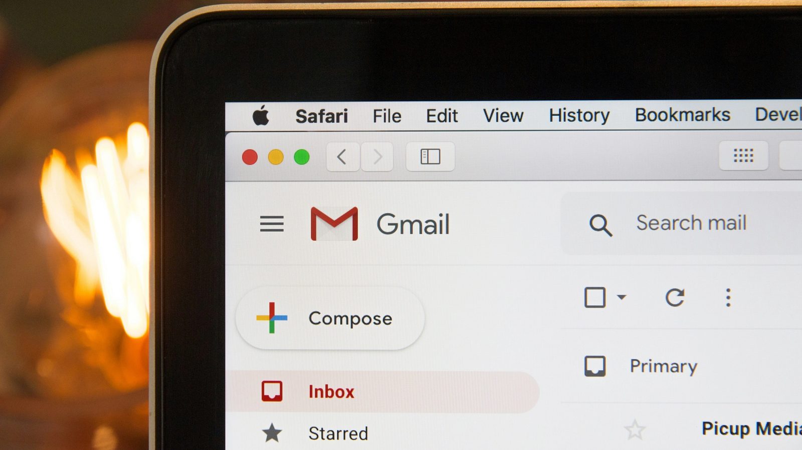Main Image: Computer screen with 'Gmail' web app open