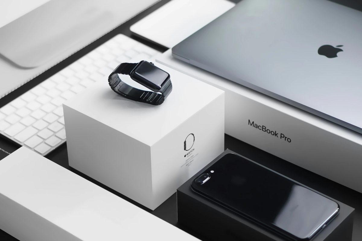 Several Apple products unboxed.