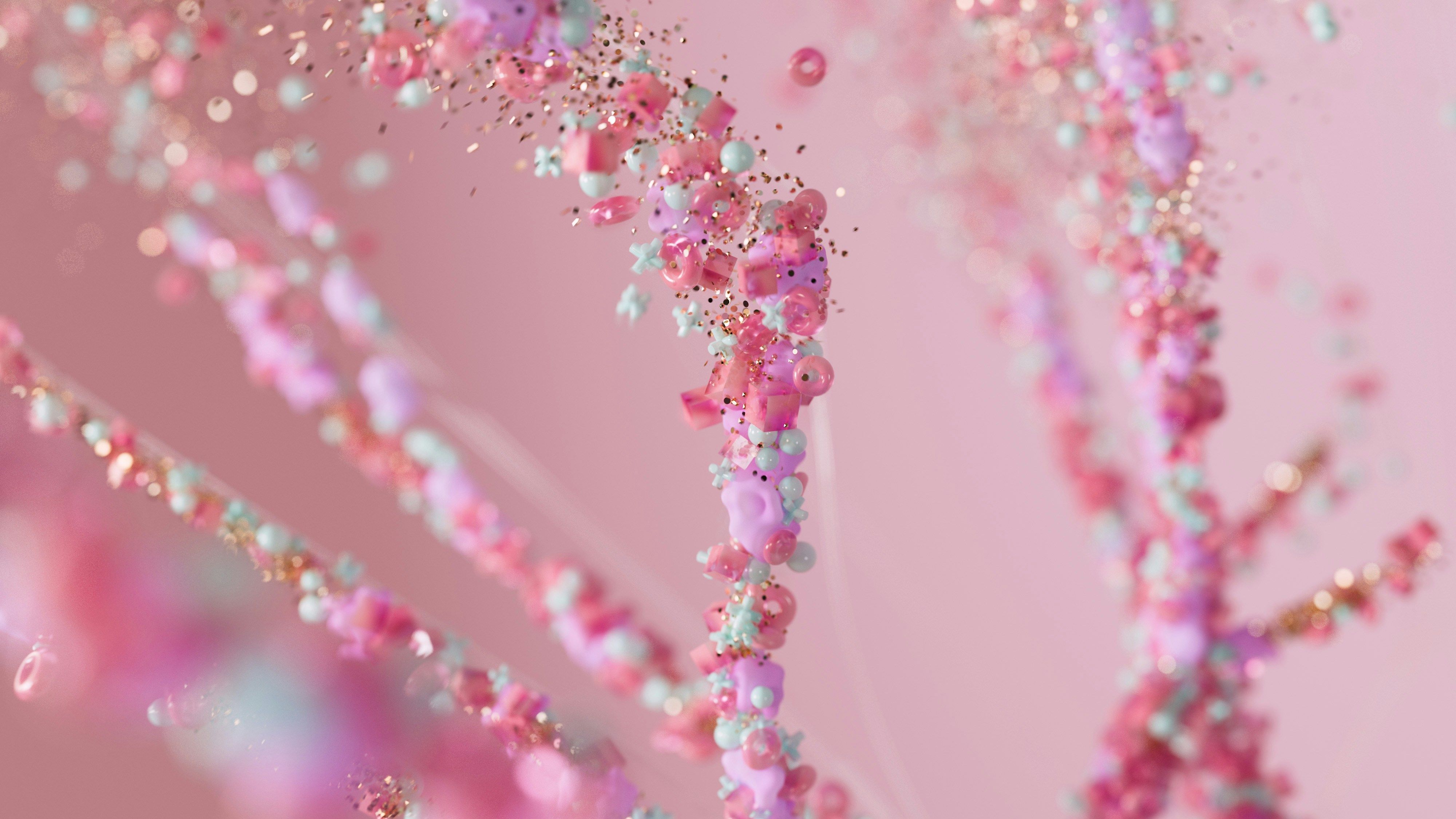 An AI illustration of a close up of a pink wall with glitter sprinkles