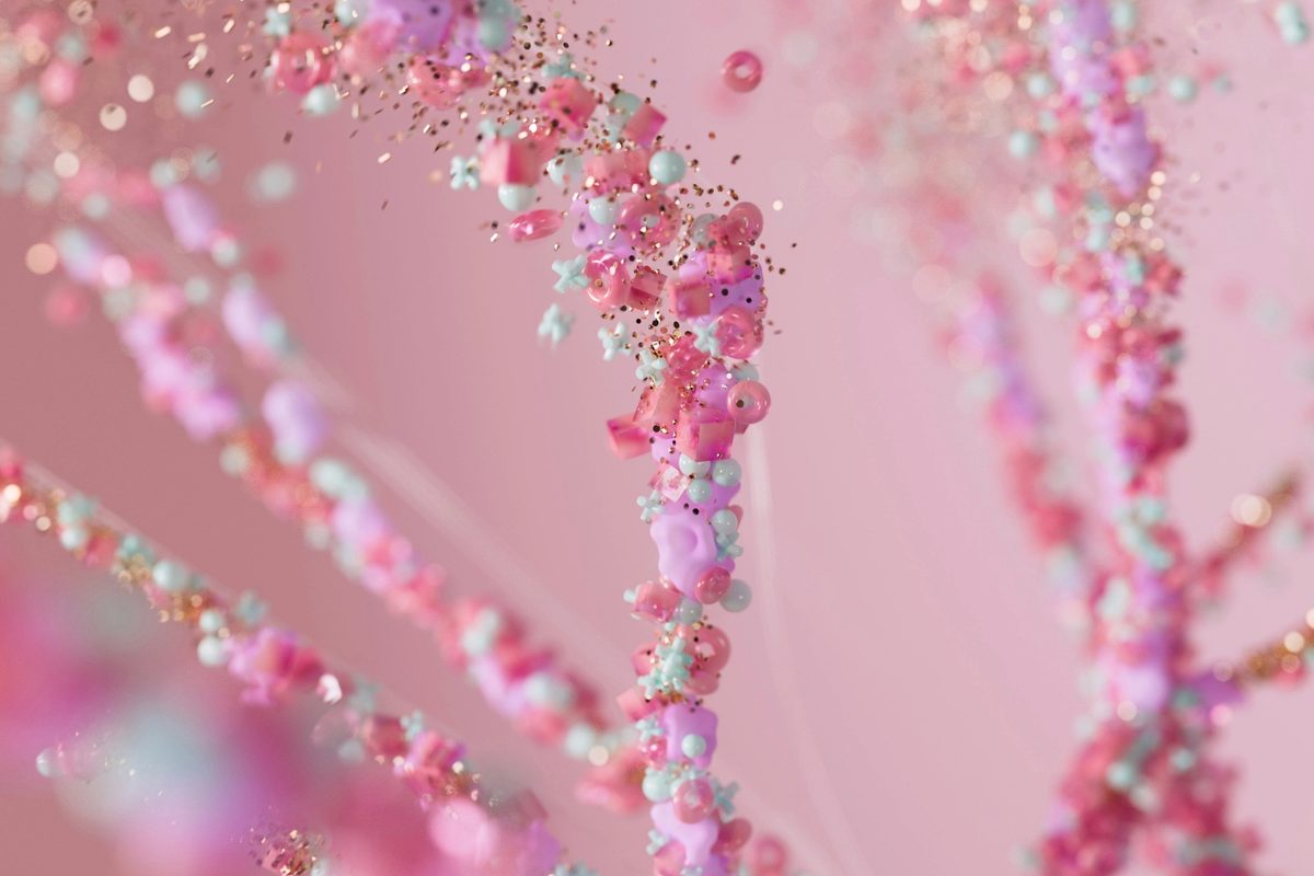 An AI illustration of a close up of a pink wall with glitter sprinkles