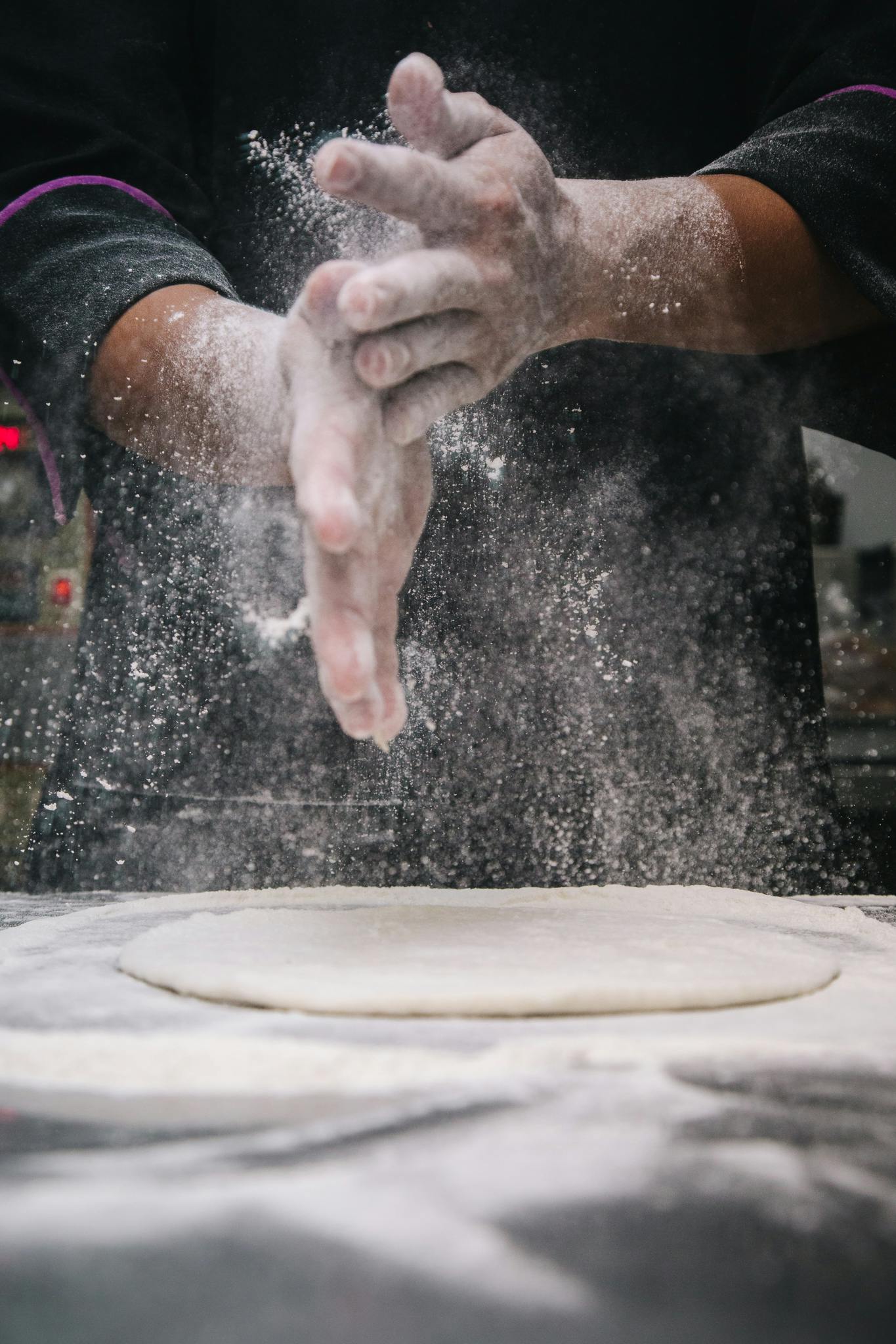 man making dough