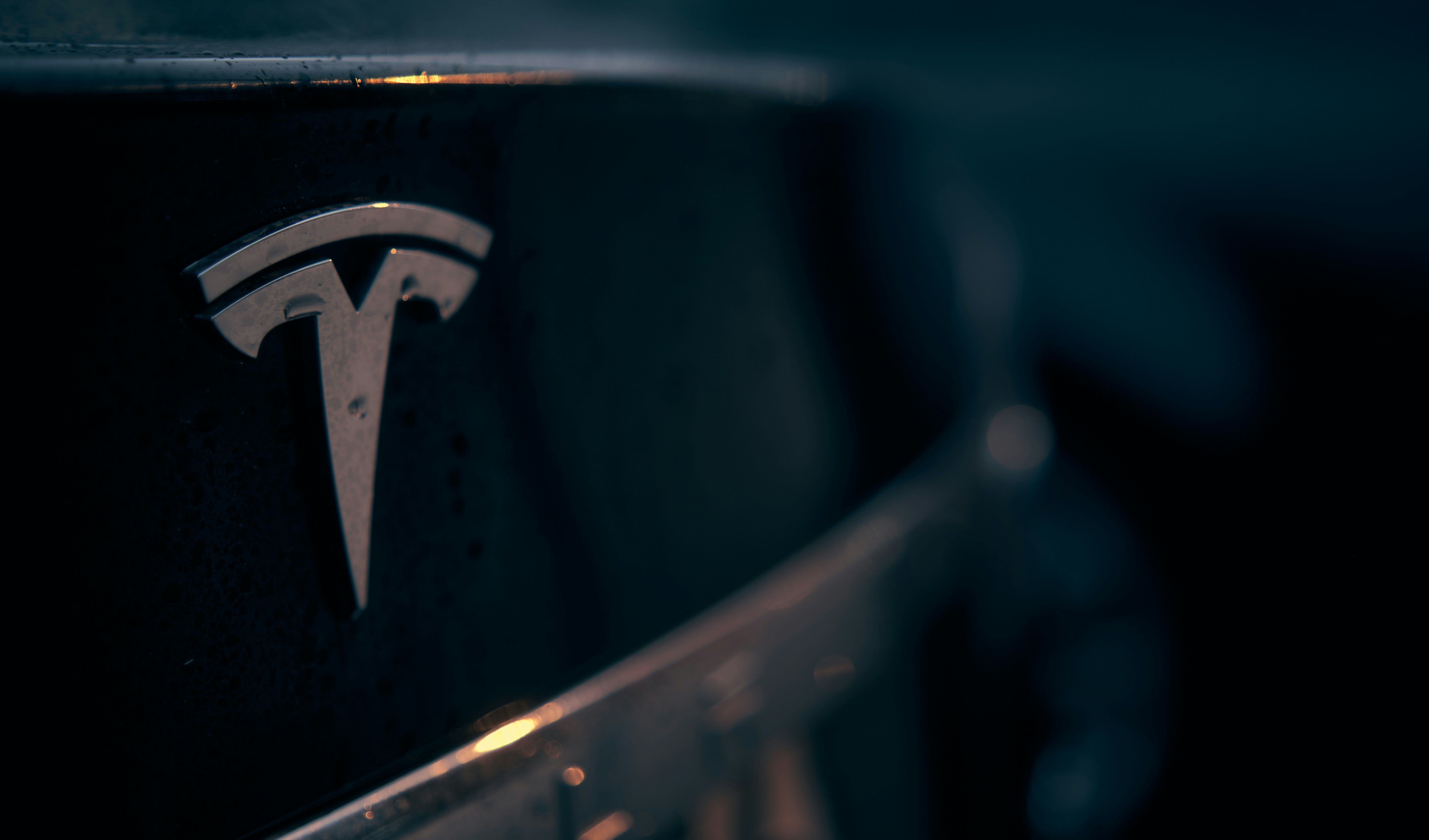 Black and white Tesla logo