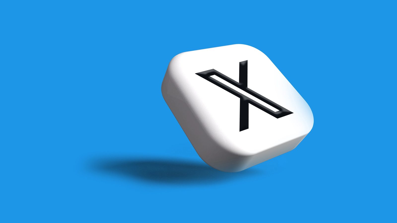 Main Image. X logo against a sky blue background