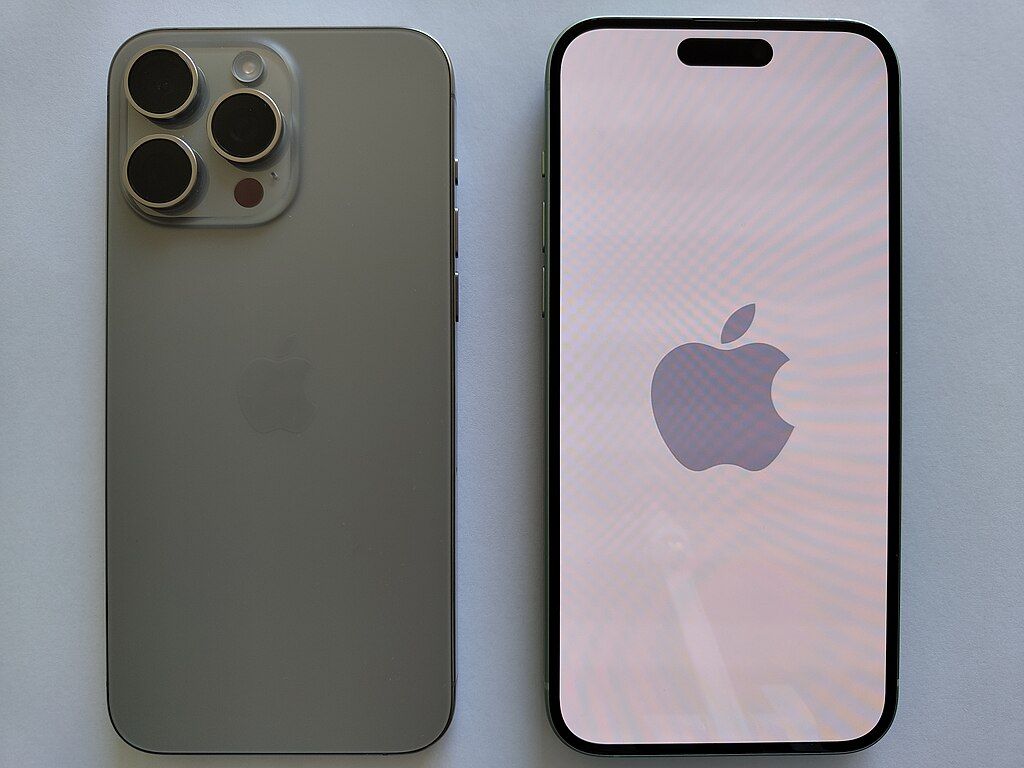 Front and back of Apple iPhone 15 Pro Max