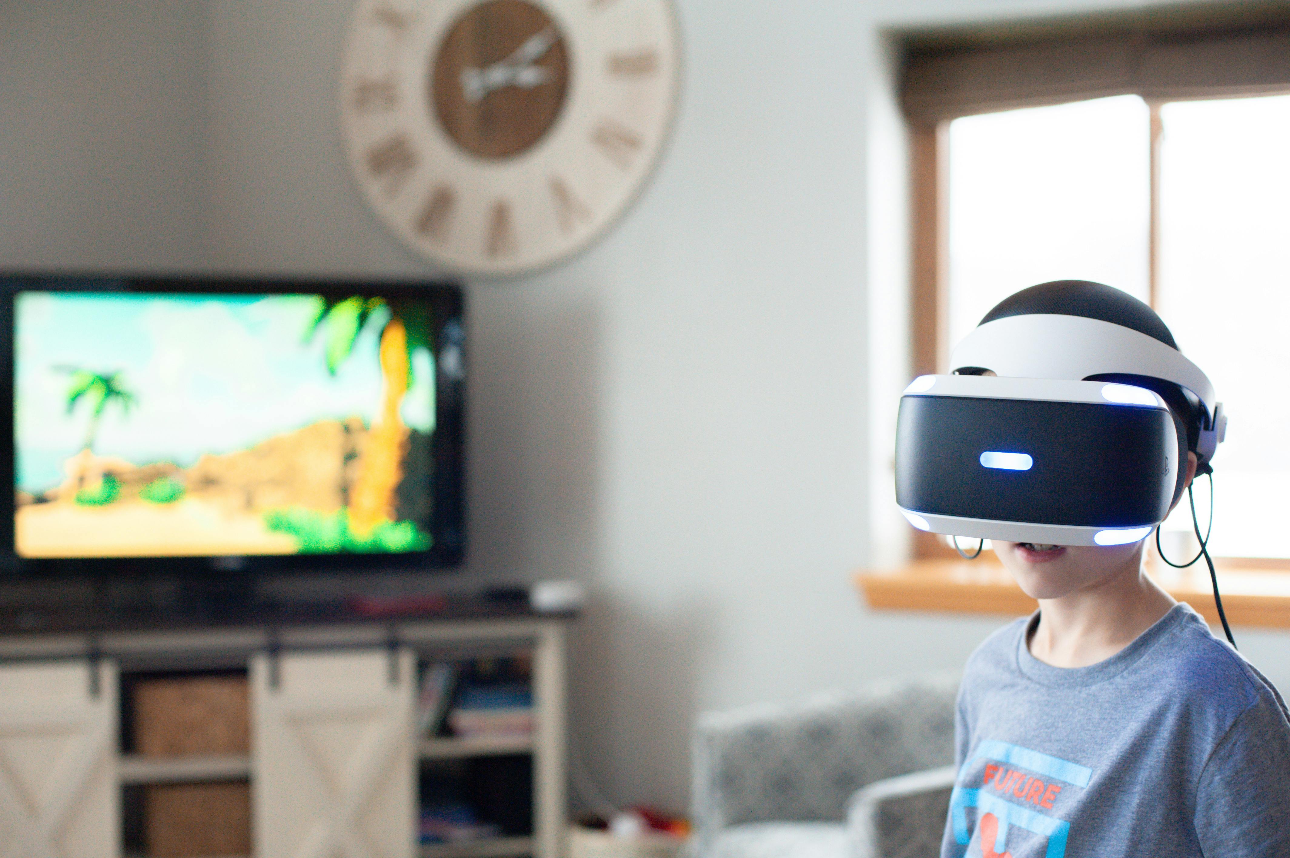 Main Image: Boy Wearing Black and White Virtual Reality Headset