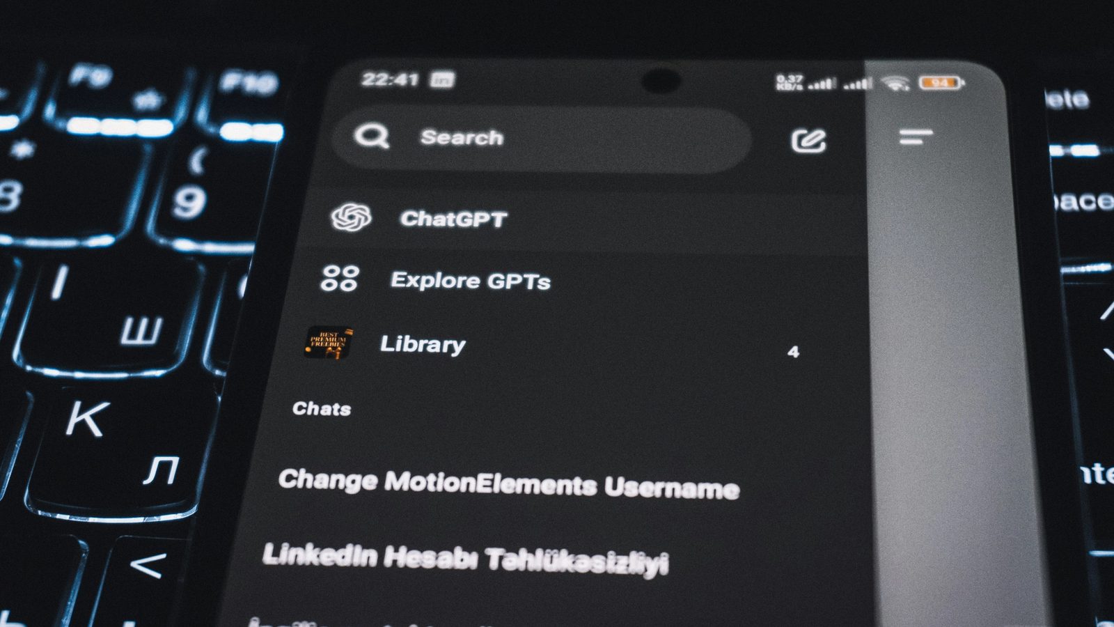 Main Image: ChatGPT interface on a mobile phone