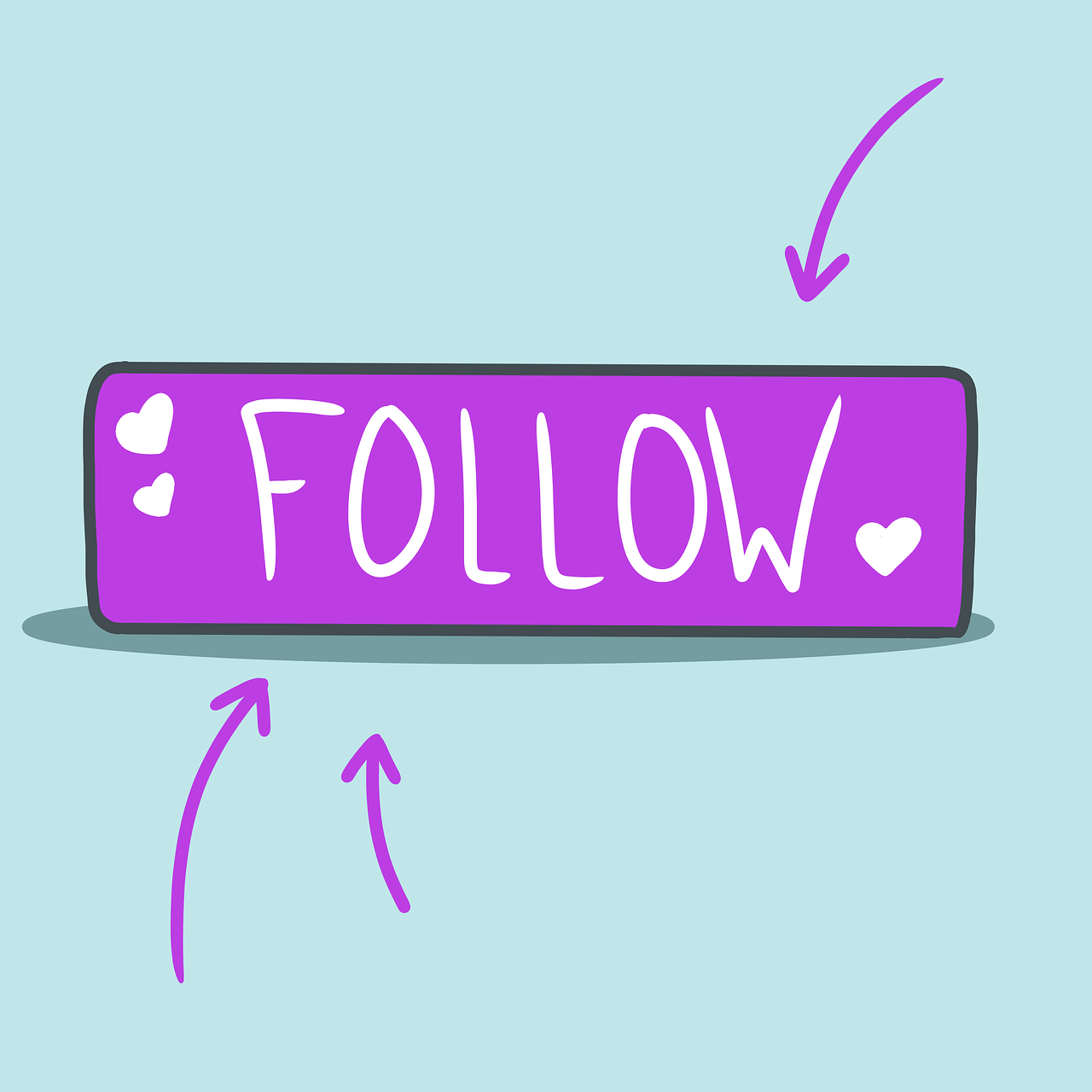 Cartoonized Twitch 'Follow' button