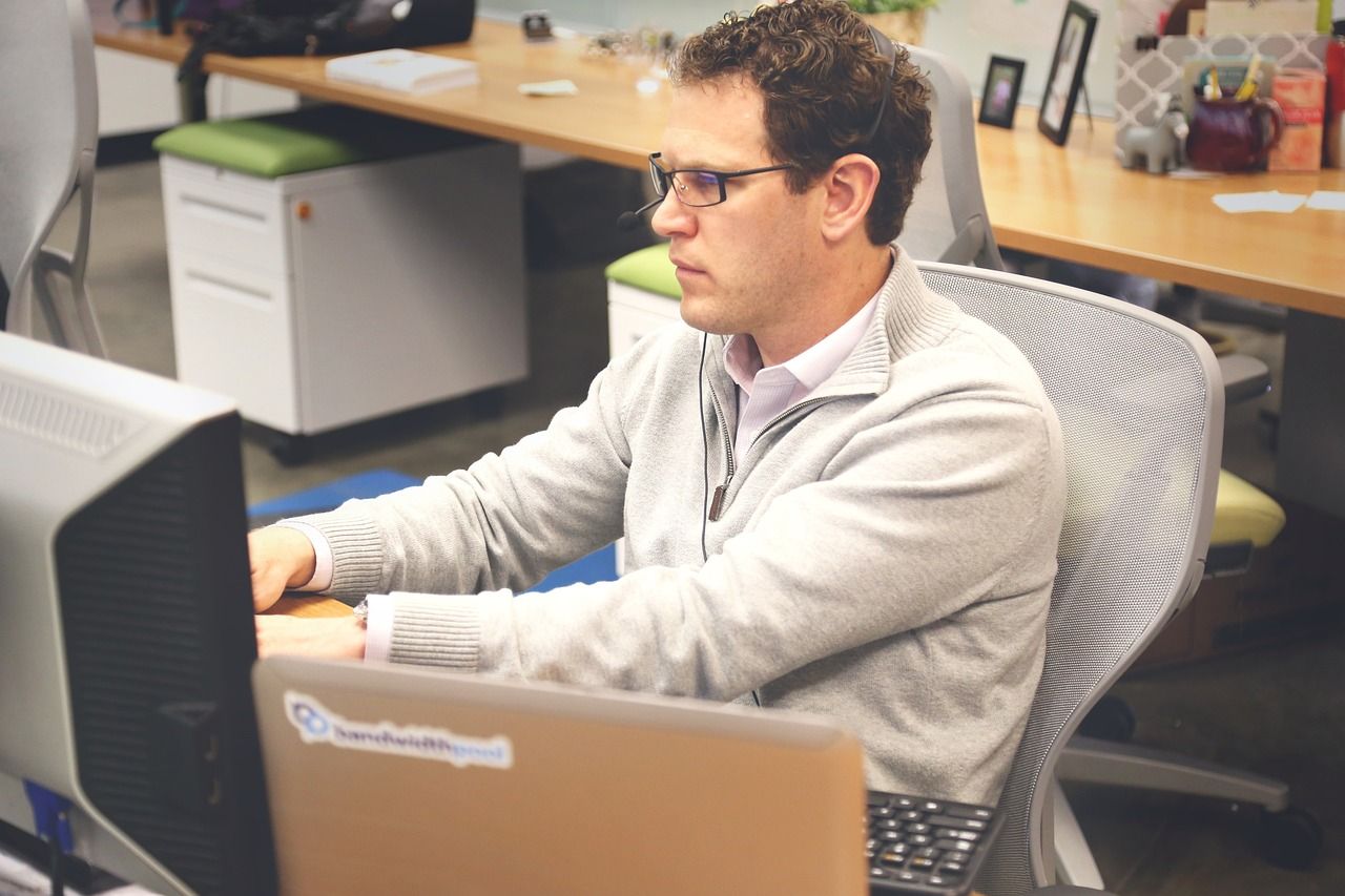 A man working on his computer