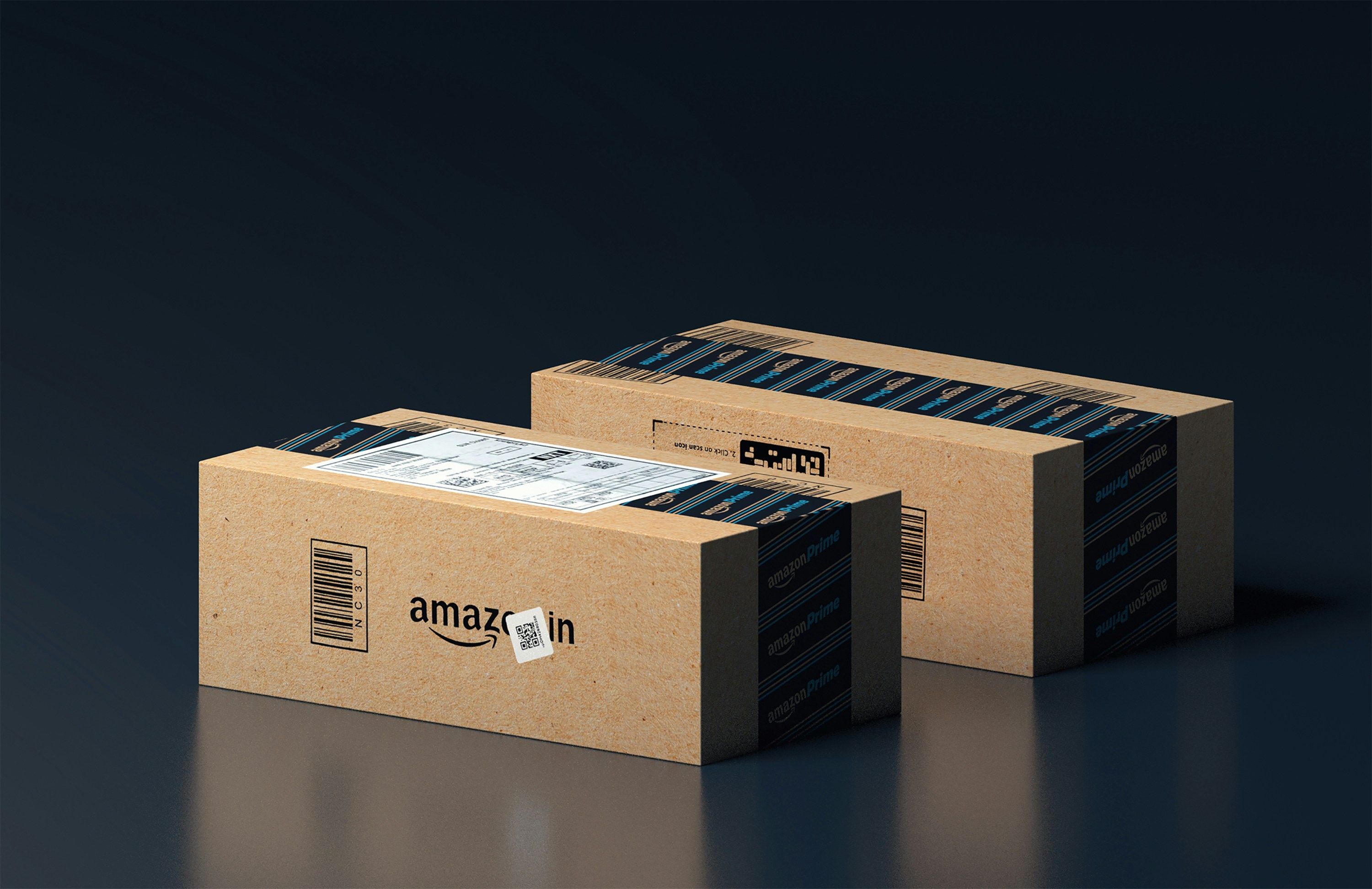 Main Image: Two Amazon delivery packages next to each other