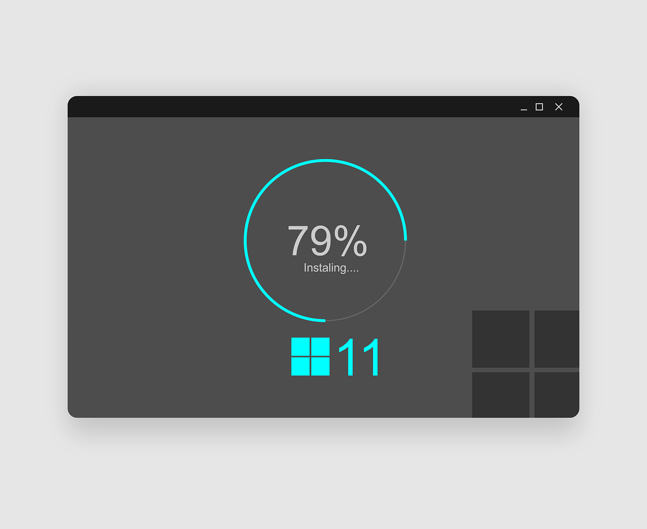 Screen grab of Windows 11 installing