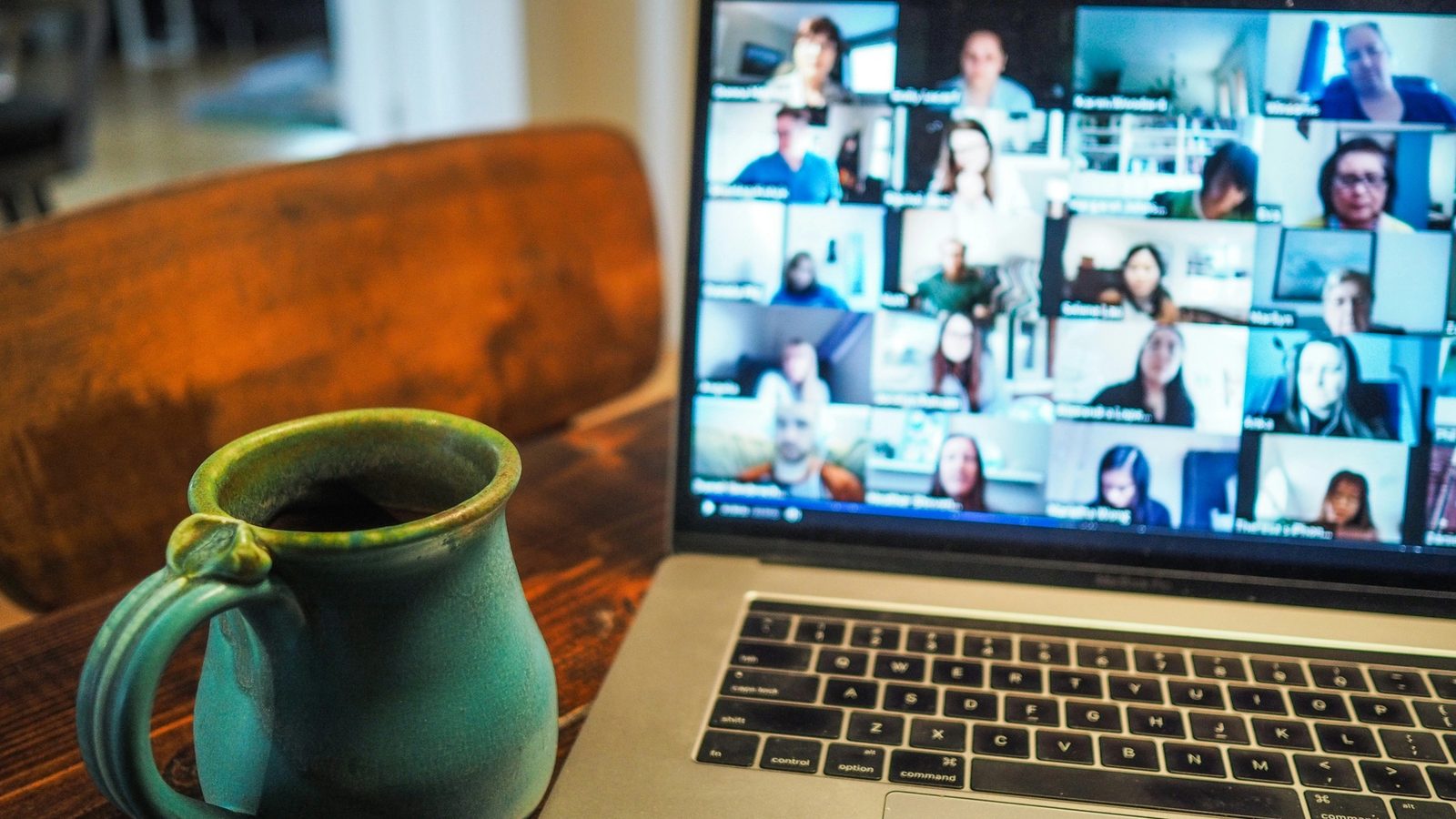 Main Image: Remote meeting in laptop