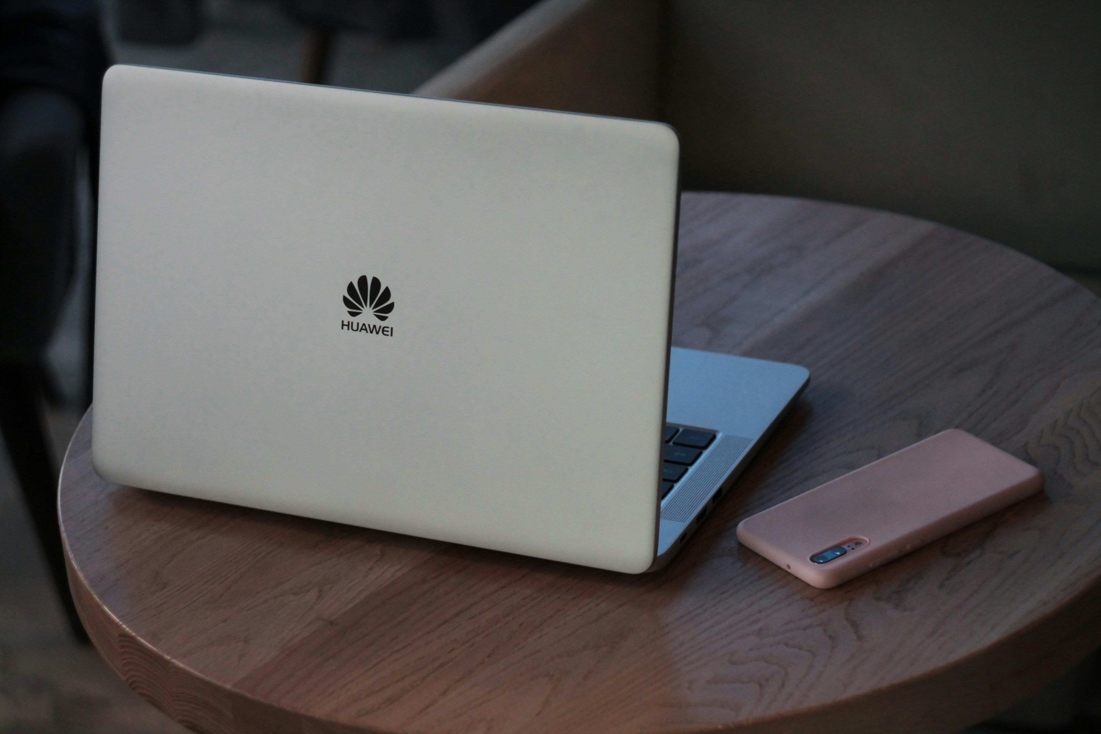 Huawei laptop and mobile phone