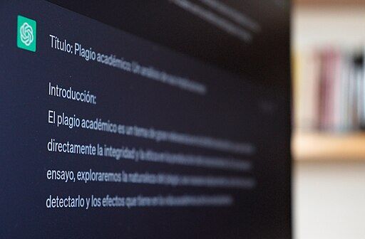 An email draft by ChatGPT on a computer screen