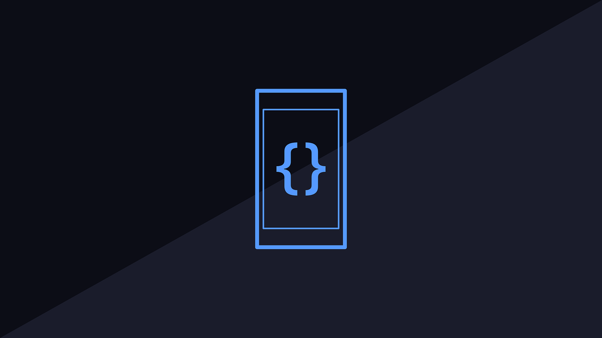 Curly braces used to indicate the Developer section of a computer device or mobile phone