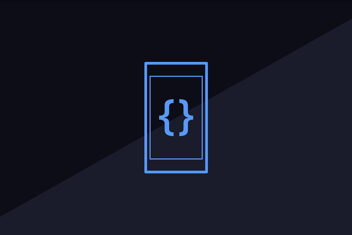 Curly braces used to indicate the Developer section of a computer device or mobile phone
