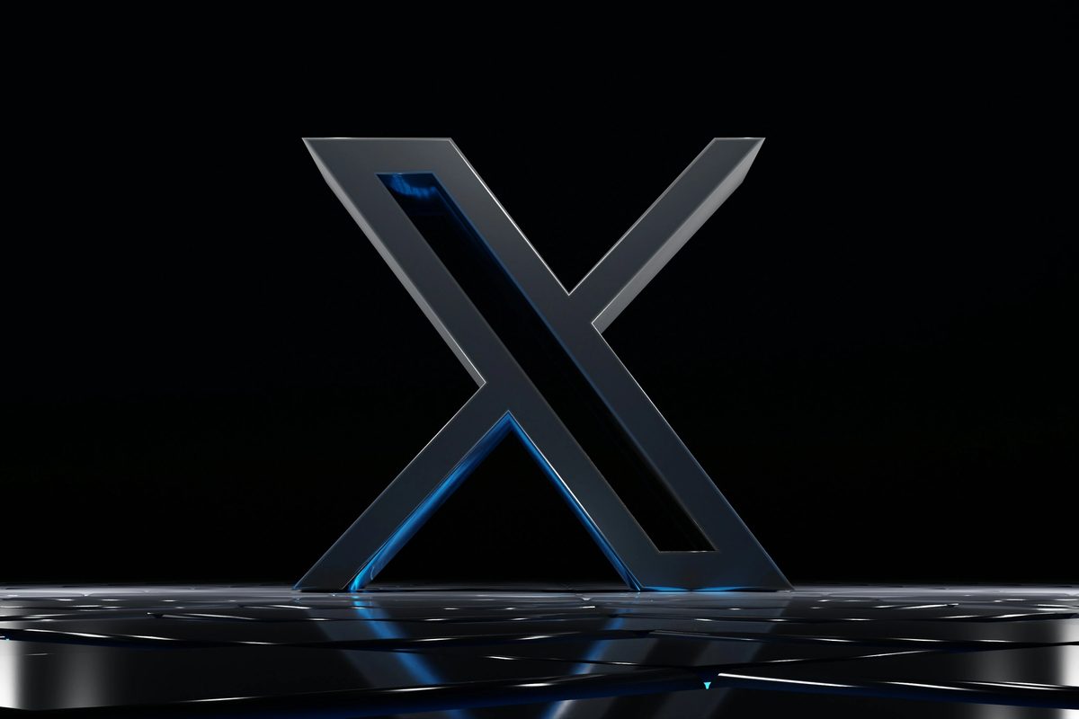Futuristic X logo impression