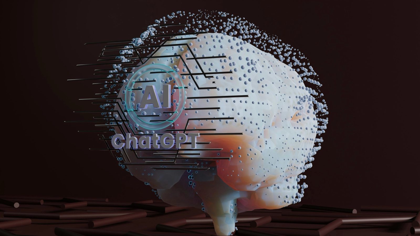 Main Image: 3D Rendering of ChatGPT logo.
