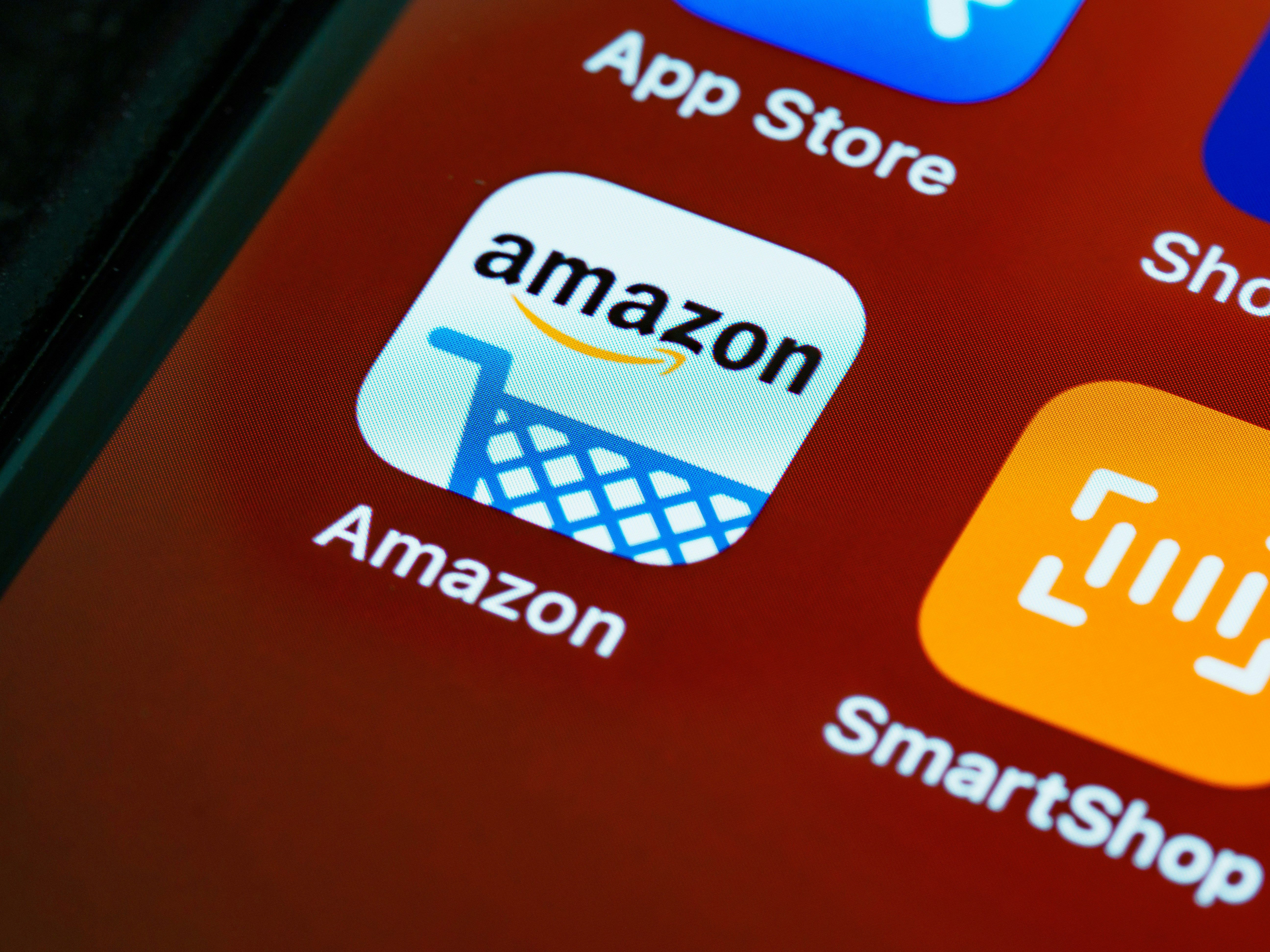 Amazon logo on an iPhone