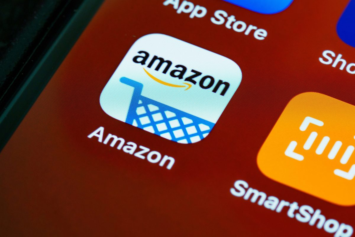 Amazon logo on an iPhone