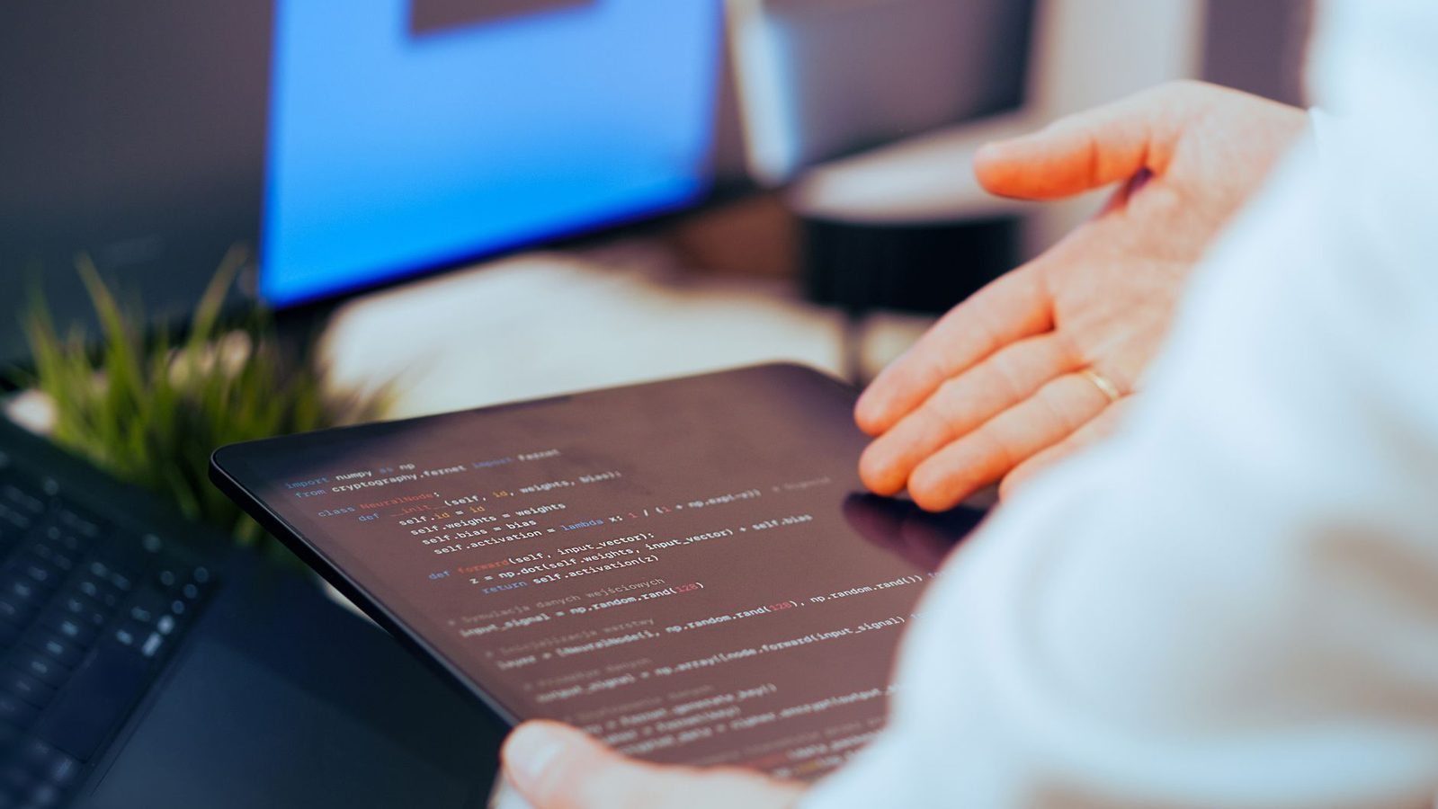 Reviewing code on a screen