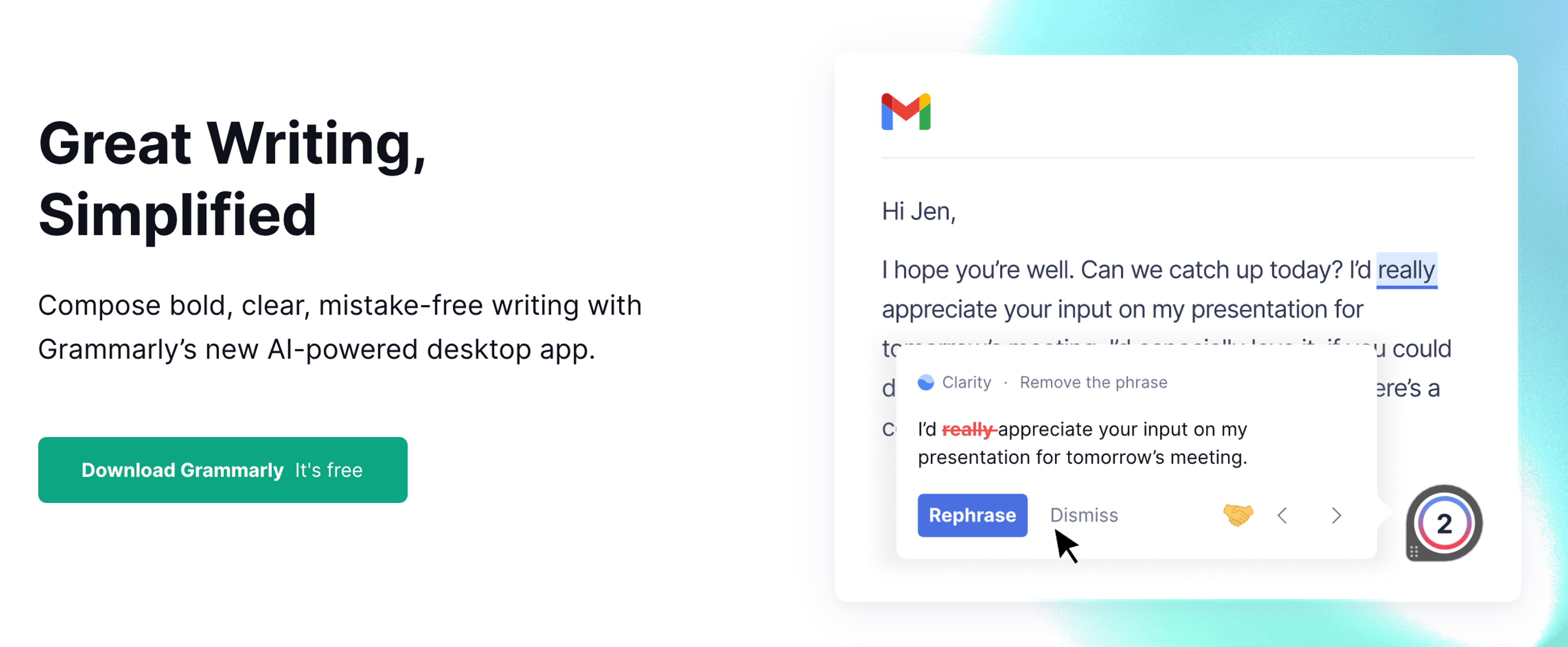 Grammarly homepage