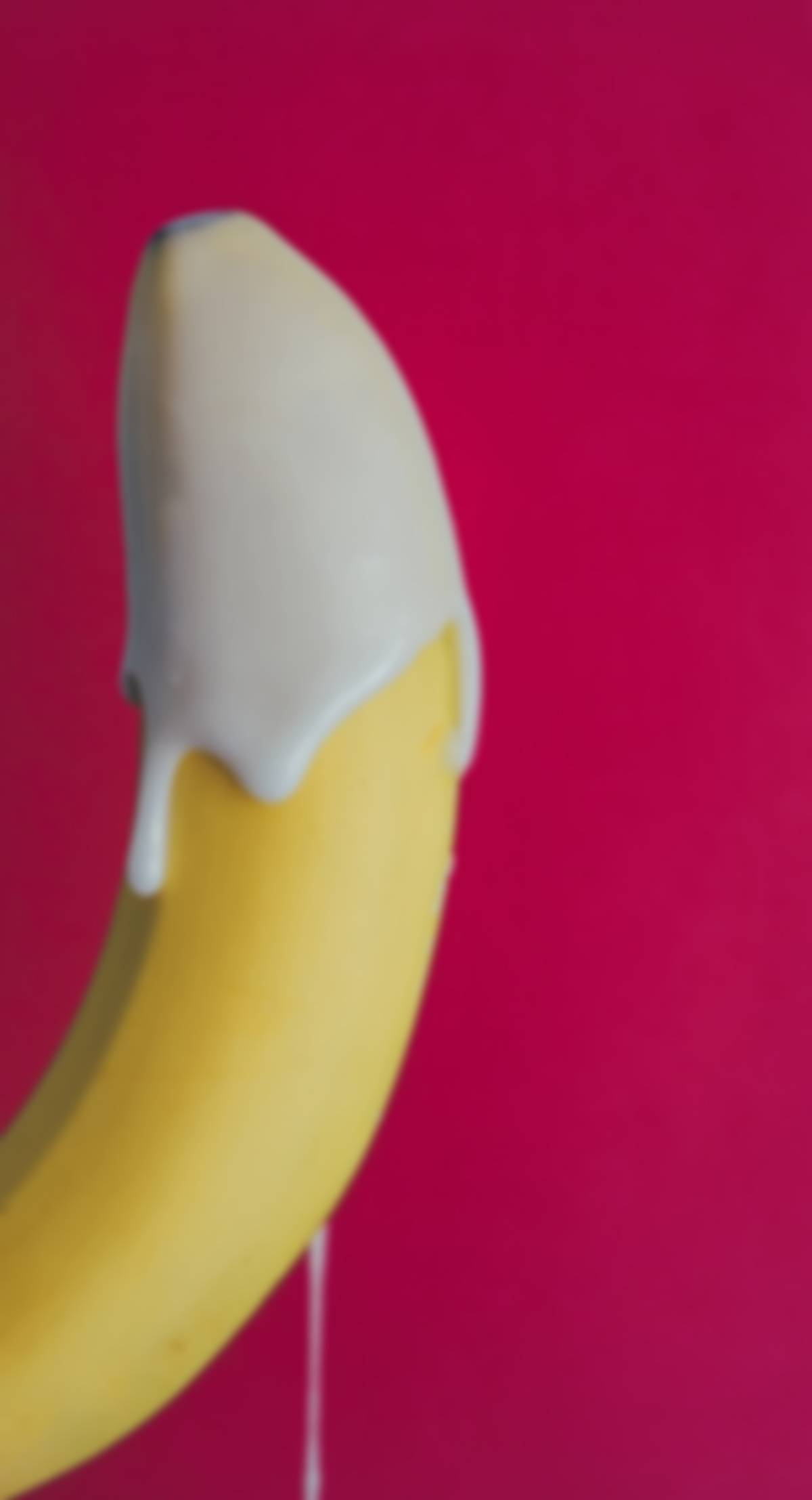 Banana dripping with cream