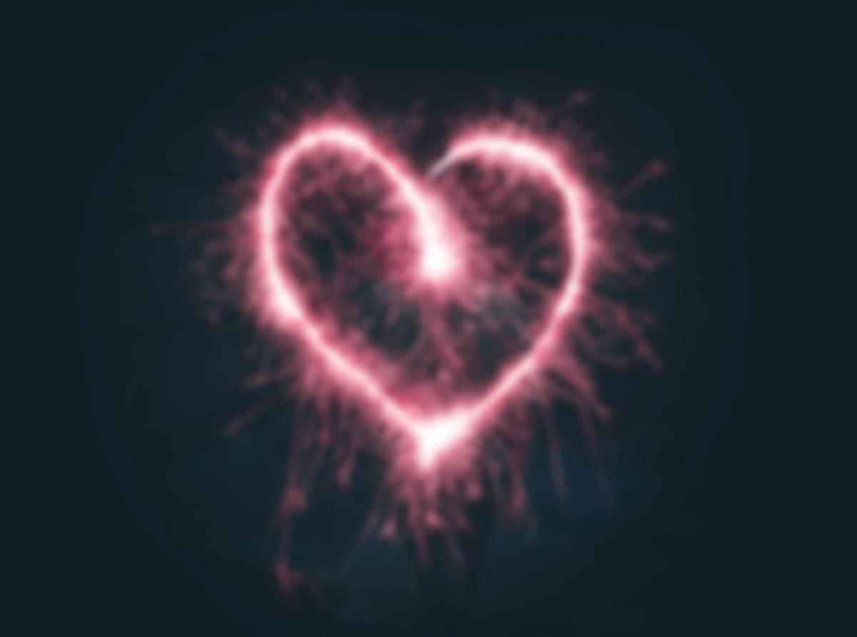 photo of heart made with sparklers