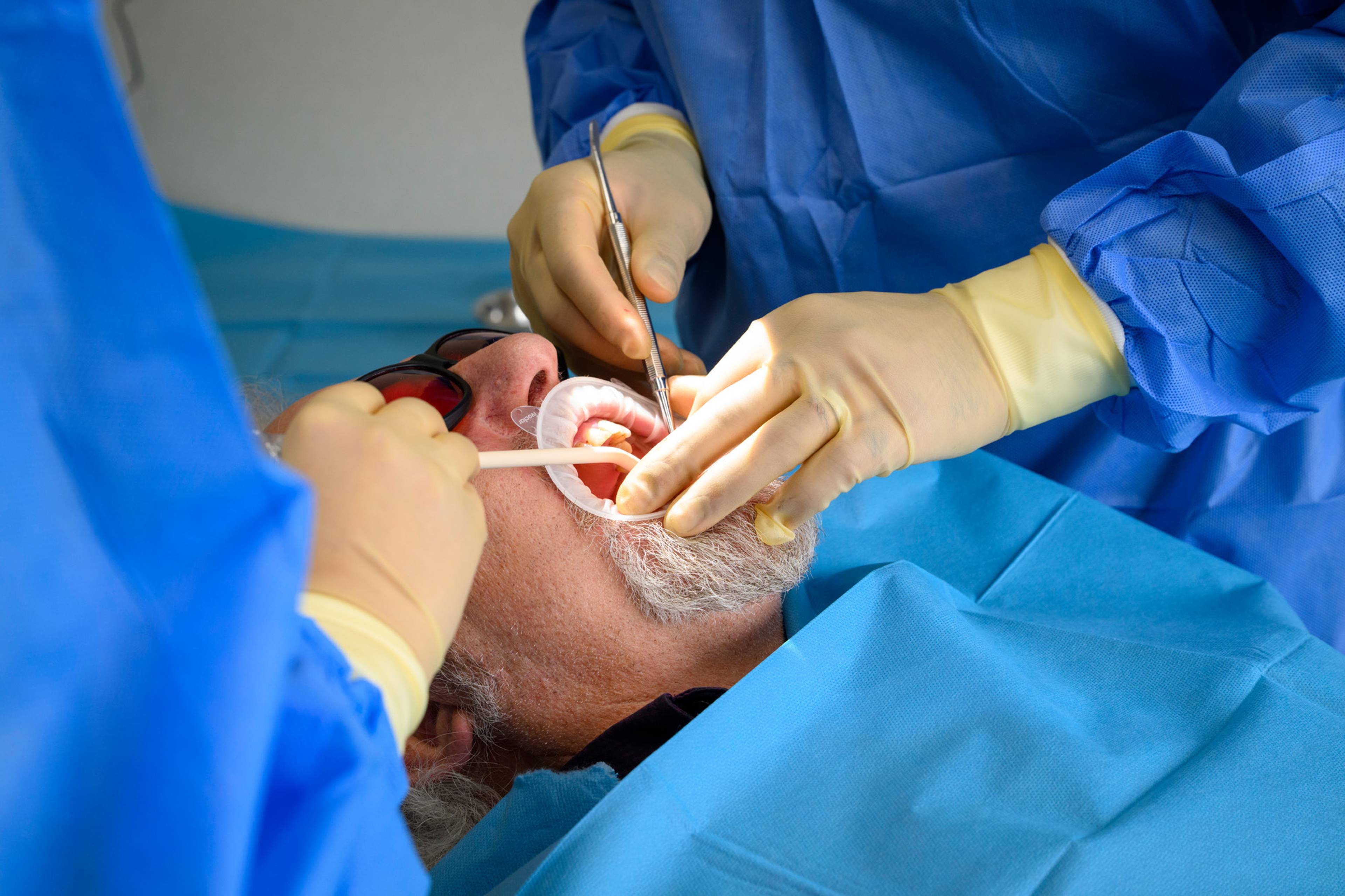 Ahmer and Shifah working on a patient