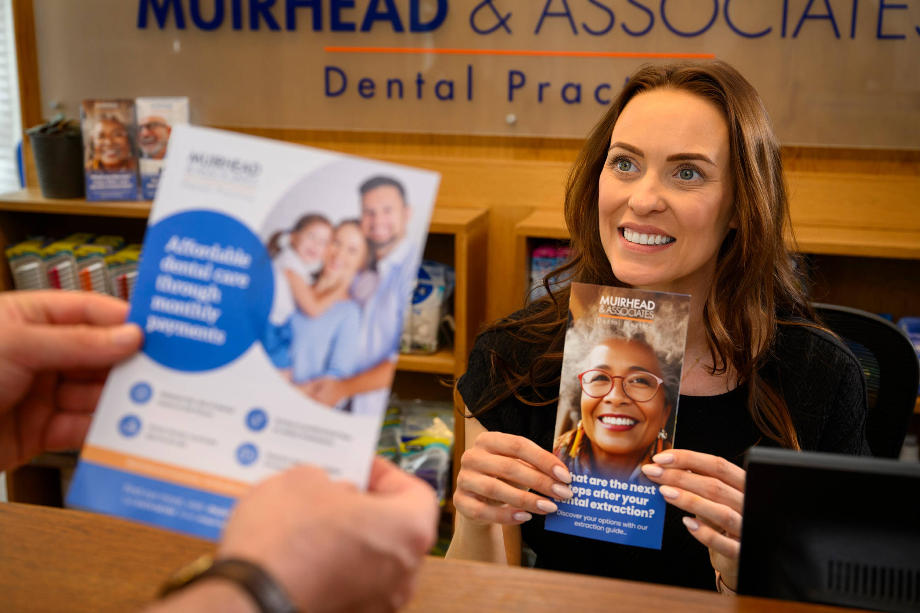 A stock image of a woman having a tooth extraction