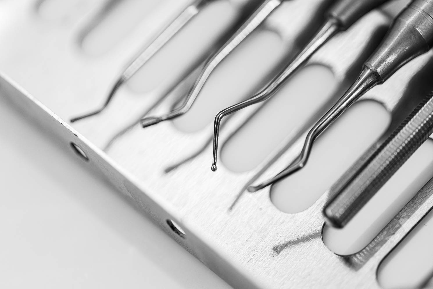 Abstract close-up image of dental tools