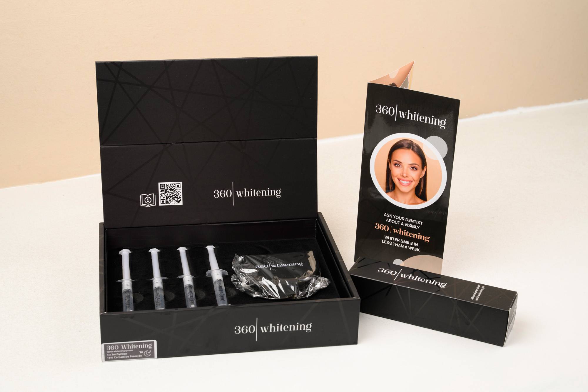 The 360 whitening kit with gels and trays