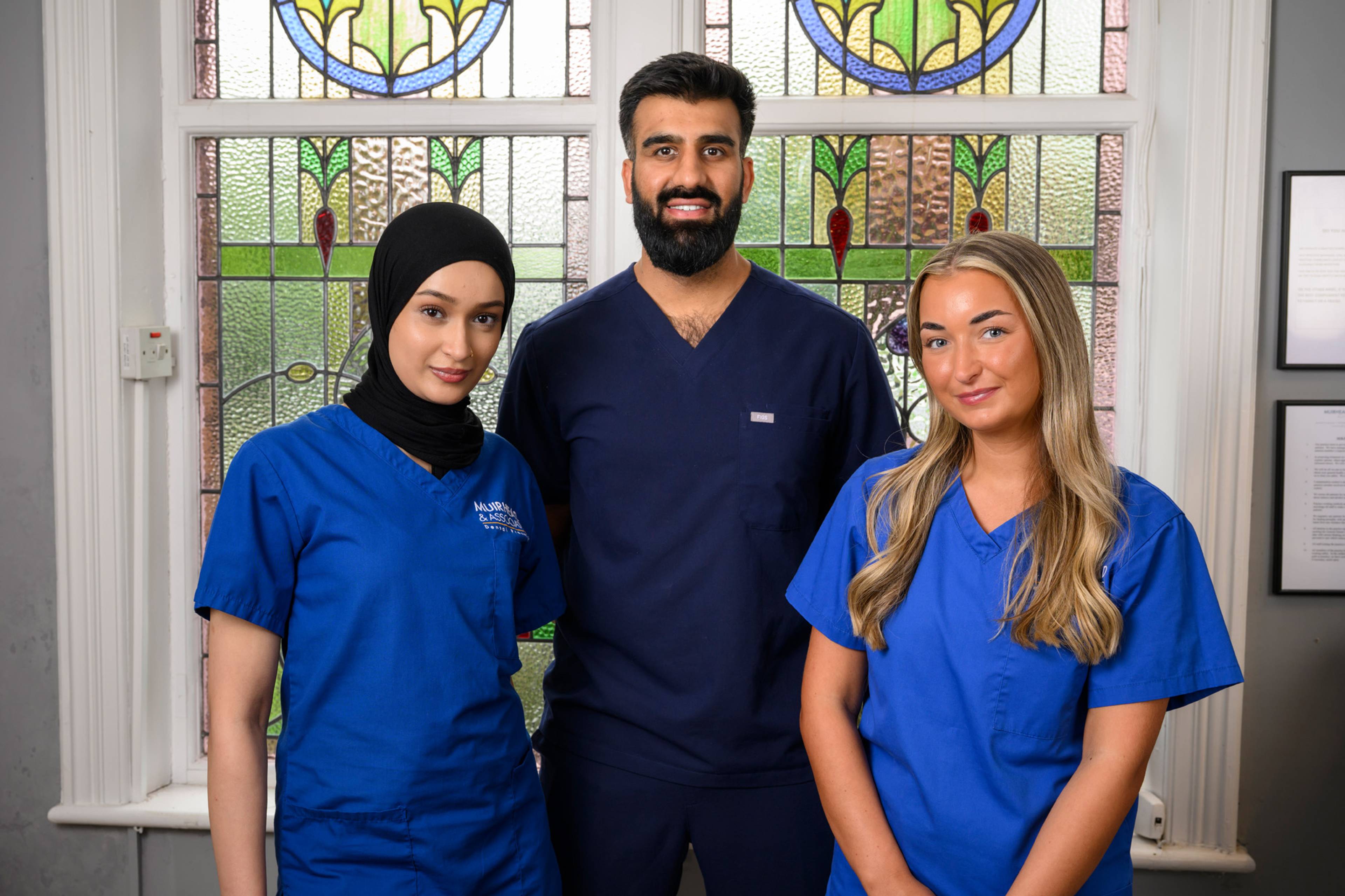 Ahmer Imtiaz and two of our dental nursing team members