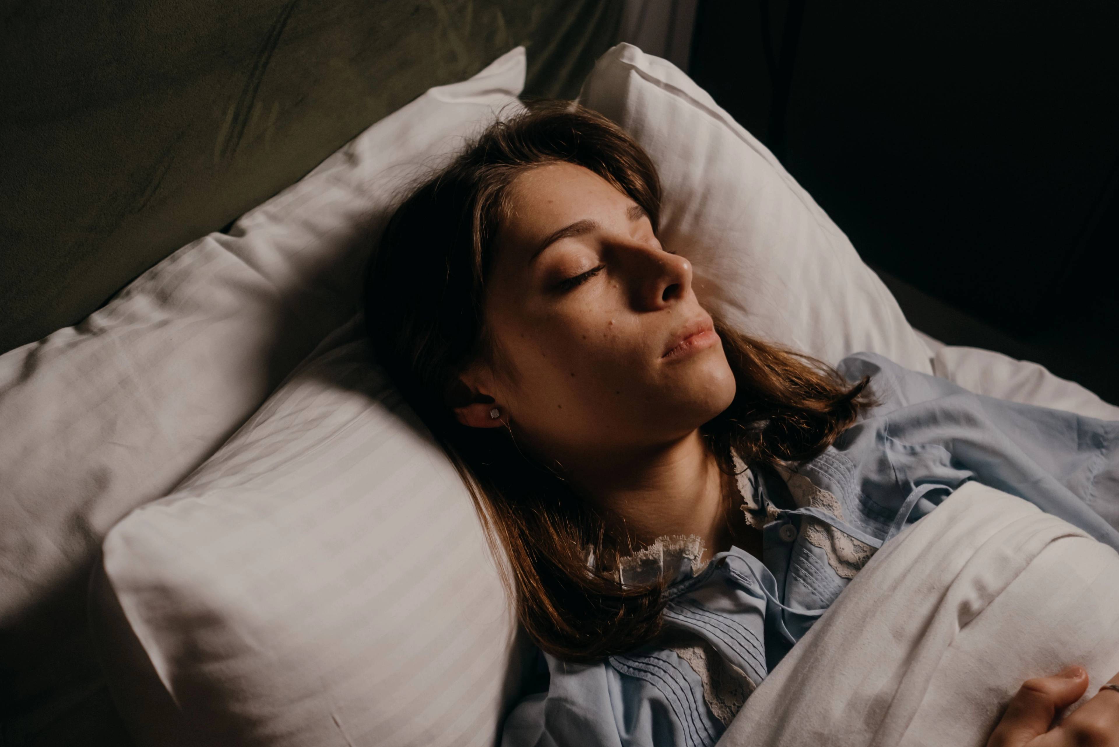 Stock image of a woman sleeping